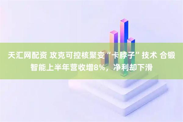 天汇网配资 攻克可控核聚变“卡脖子”技术 合锻智能上半年营收增8%,净利却下滑