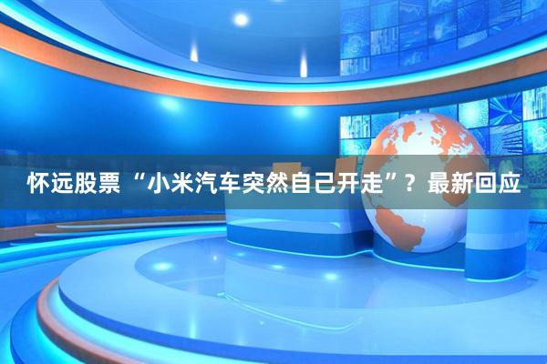 怀远股票 “小米汽车突然自己开走”？最新回应