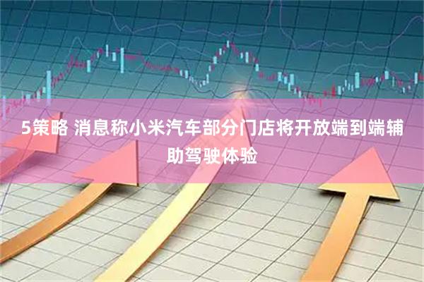 5策略 消息称小米汽车部分门店将开放端到端辅助驾驶体验
